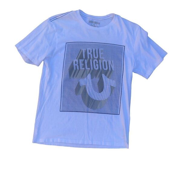 TRUE Religion Shirt Big Logo Small White - Picture 6 of 7
